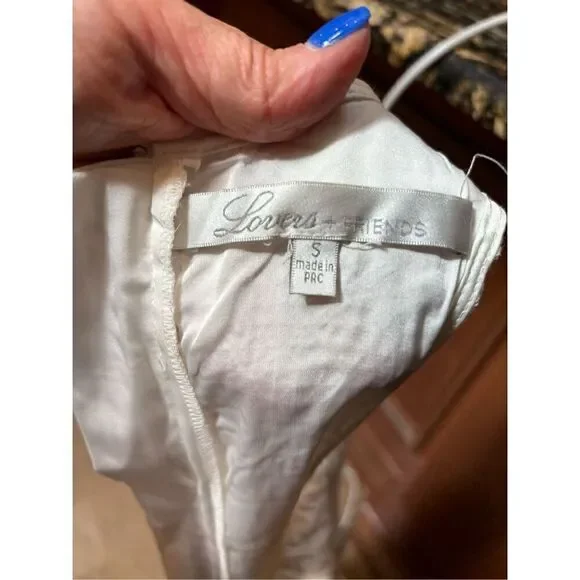 Lovers & Friends S NWT white caspian lace dress w-scallop hem - Picture 6 of 7